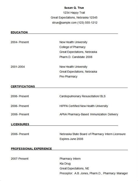 It is fresher resume in pdf format. Microsoft Word Resume Template - 57+ Free Samples ...