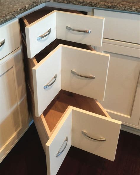 My signature corner drawers this time just having 2 drawers as i wanted a 2 drawer look all around the perimeter.you will see i even made the sink doors look like 2 drawers. Corner Drawers | Kitchen & Bath Design News