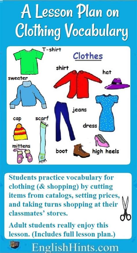 Lesson Plan On Clothing Vocabulary And Shopping Esl Lesson Plans