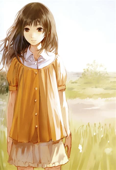 Scenic Anime Yellow Dress Kishida Mel Soft Shading Anime