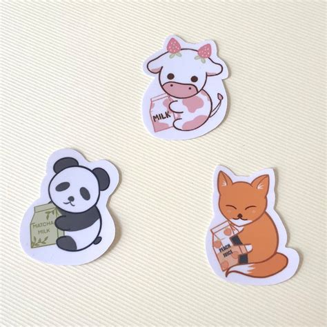 Kawaii Animal Stickers Kawaii Cute Chibi Stickers Etsy