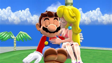 Mario And Peach In Sunshine Isles Beach Mmd Kiss Mario And Peach Fan