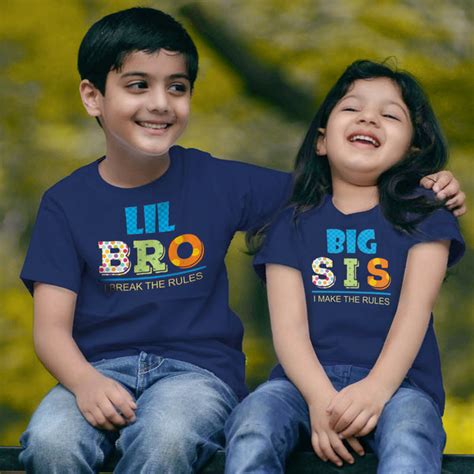 son and daughter big sis lil bro matching tees for sibilings