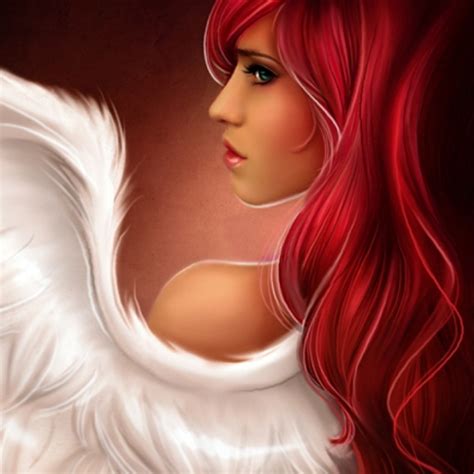 Download Long Hair Red Hair Angel Wings Fantasy Pfp