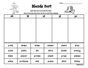 Some of the worksheets displayed are bl blend activities, blends bl, blend dab beginning blends work, phonics blend phonics bl blends card game, circle the bl consonant blend for each use these, pl blend activities, lesson plans lesson 4 consonant blends lesson 4, blends word list. Blends Sorts PACK - 3 Sort Activities - S-blends, R-blends and Blends