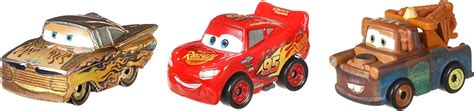 Disney Pixar Cars Mini Véhicules Or 3 Petites Voitures Miniatures