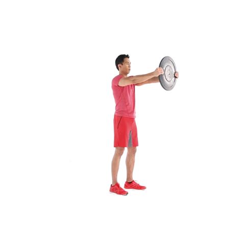 Weight Plate Front Raise Exercise Video Guide Muscle And Fitness