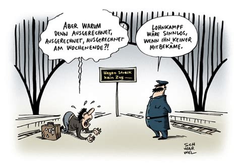 Für bahnkunden könnten die nächsten wochen wegen eines streiks der lokführer und zugbegleiter schwierig hören sie hier die audio aufnahme des artikels: Streik bei der Bahn Lokführer von Schwarwel | Wirtschaft ...