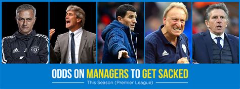 Odds On Managers To Get Sacked This Season Premier League