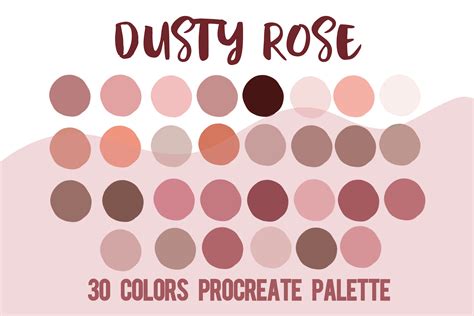 Procreate Color Palette Dusty Rose Graphic By Chubby Design · Creative