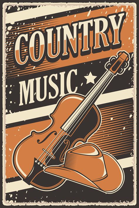 Cartel De Música Country Rústico Retro 3124496 Vector En Vecteezy