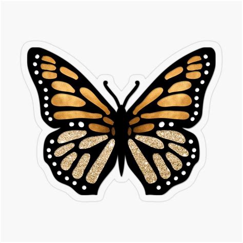 Monarch Butterfly gold Sticker by savanamms6 in 2021 | Gold stickers