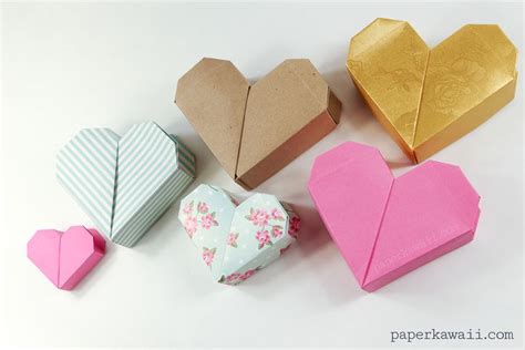 Origami Heart Box Video Instructions Via Paperkawaii Origami Heart