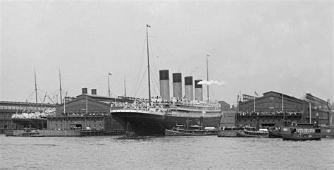 Rms Olympic Departing New York On Her Maiden Return Voyage With An