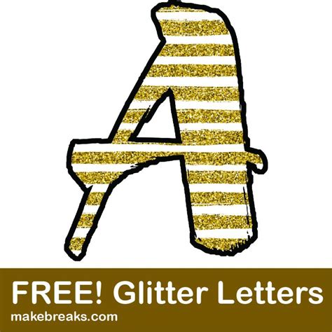 Free Gold Striped Glitter Hand Drawn Letters To Download Make Breaks