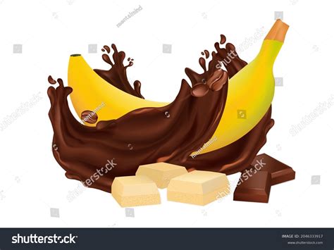 Bananas Chocolate Combination Fruit Dark White Stock Vector Royalty