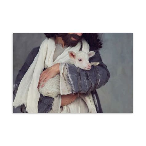 Postcard Print Jesus Christ Holding Lamb Religious Painting Etsy
