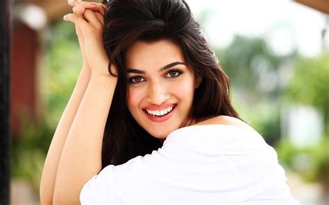 Kriti Sanon In White Shirt And With A Smile On Her Face