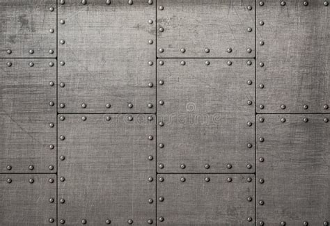 Dark Metal Plates With Rivets Background Or Texture Stock Image Image