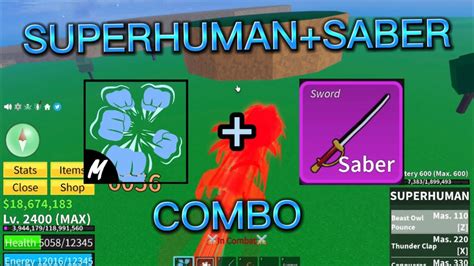 Superhuman Saber Is The Best Combo One Shot Blox Fruit Updates 17