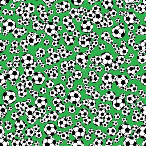 Football Soccer Balls Seamless Pattern Stock Vector Illustration Of