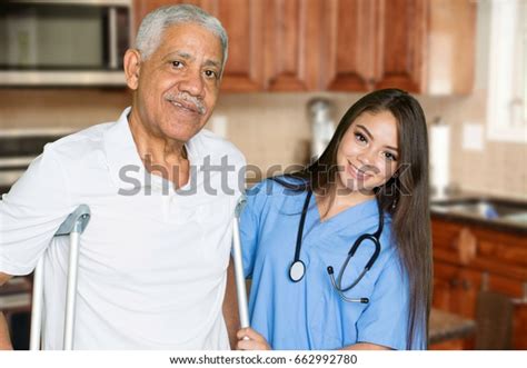 Nurse Giving Care Elderly Patient Home Stock Photo 662992780 Shutterstock