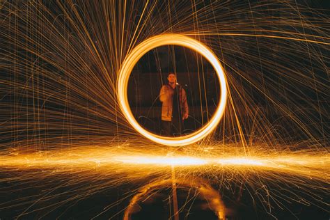 Itap Of My Friend Spinning Fire In A Long Exposure Ritookapicture
