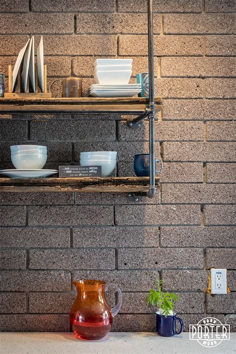 Furniture pipe shelf 3 tier rustic solid pine wood decorative accent industrial wall shelves vintage bookshelf retro espresso home kitchen. Simple Industrial Reclaimed Shelves | Porter Barn Wood