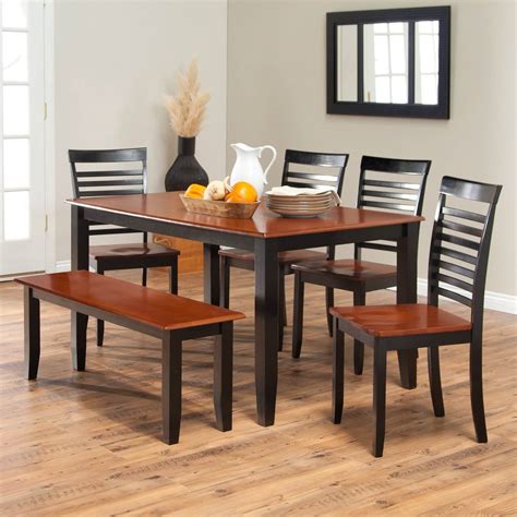 This one has round shape, wooden structure and is suitable with eight seats around. 26 Big & Small Dining Room Sets with Bench Seating