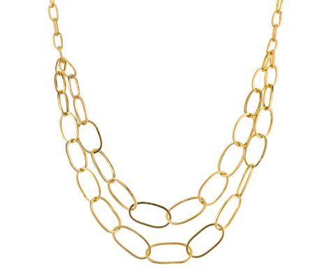 Gold Plated Double Strand Necklace | Double strand necklace, Strand ...