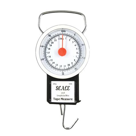 Portable Spring Balance Hanging Scale With Measuring Tape 22kg For Fish