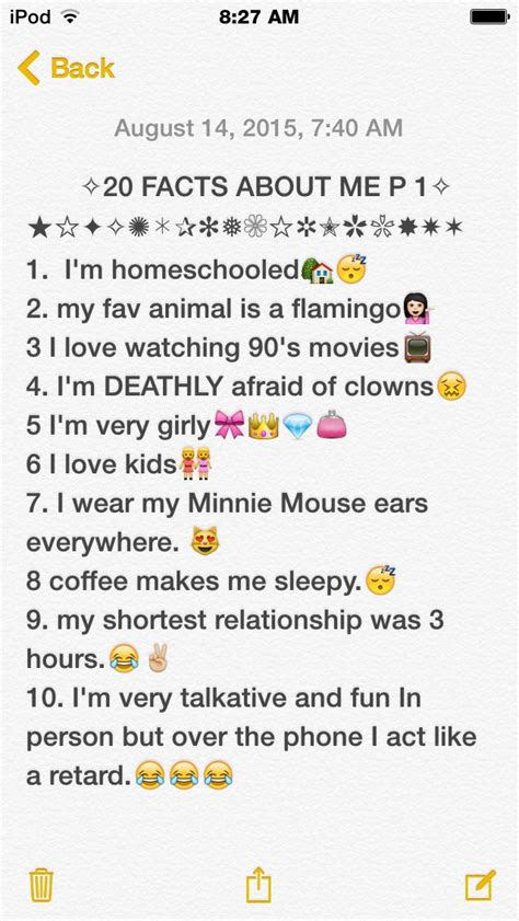 20 Facts About Me Part 1requested Wordsofwisdom Facts Sayings