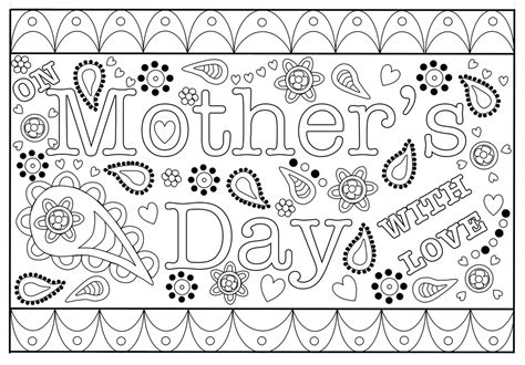 Does she like elegant flowers? Colouring Mothers Day Card free printable template