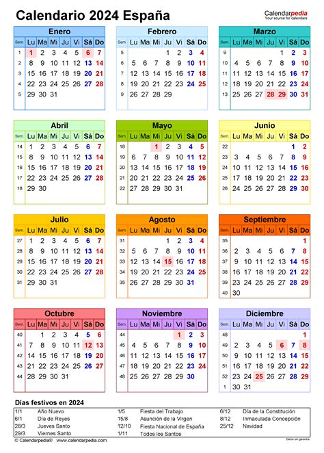 Calendario 2024 En Word Excel Y Pdf Calendarpedia A7b