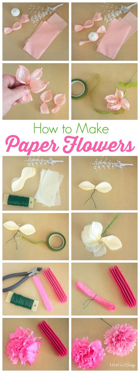 Cut 6 x 15cm pieces of thin wire. How to Make Tissue Paper Flowers - Atta Girl Says