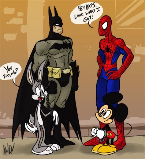 Bat Bugs Spidey Mickey Cartoon Crossovers Superhero Team Disney Fun