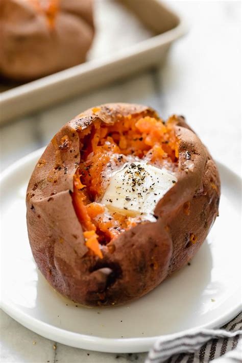 The traditional way to bake potatoes wrapped in foil is on the oven rack at 425 f. Baked Sweet Potato (How To Bake Sweet Potatoes) - Skinnytaste