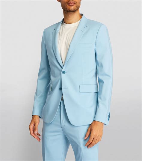 Mens Paul Smith Blue Stretch Wool Kensington Suit Harrods Countrycode