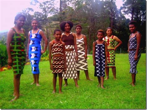 Papua New Guinea Png Bilum Dresses Made By Bilum Designer Cathy Kata And Worn By Young Women