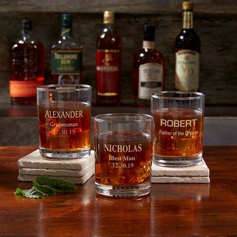 Personalized Groomsmen Whiskey Glass