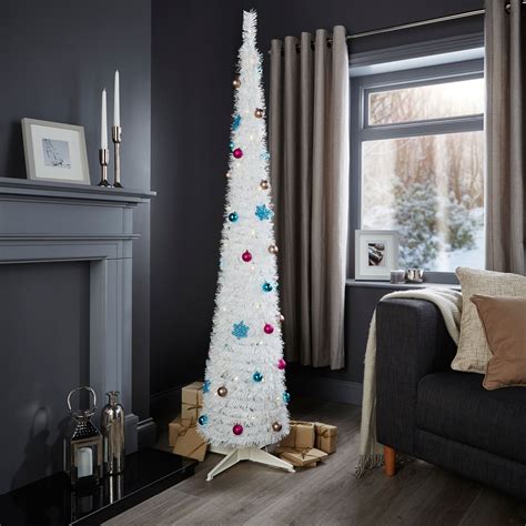 6ft Pop Up White Pre Lit And Pre Decorated Christmas Tree Departments