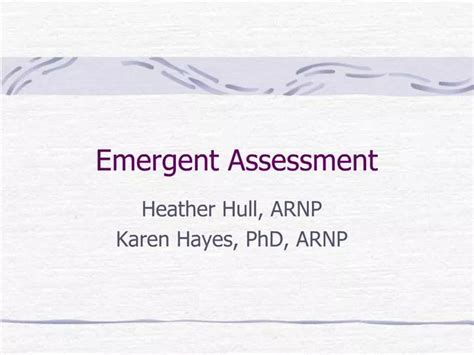 Ppt Emergent Assessment Powerpoint Presentation Free Download Id