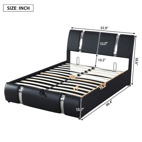 Upholstered Faux Leather Platform Bed With A Hydraulic Storage System