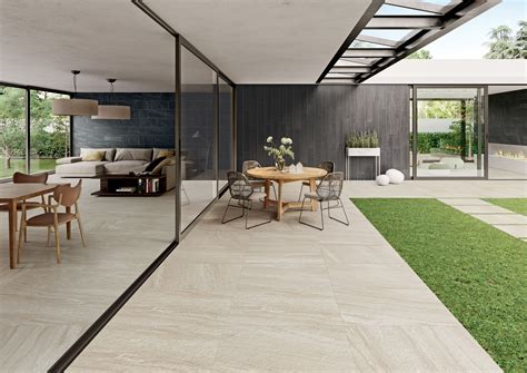 Indoor Outdoor Patio Area With Porcelain Paver Flooring Outdoor