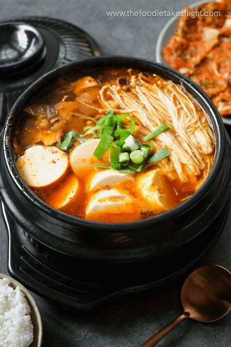 Sundubu Jjigae Or Korean Soft Tofu Stew 순두부 찌개 Vegan Recipe The
