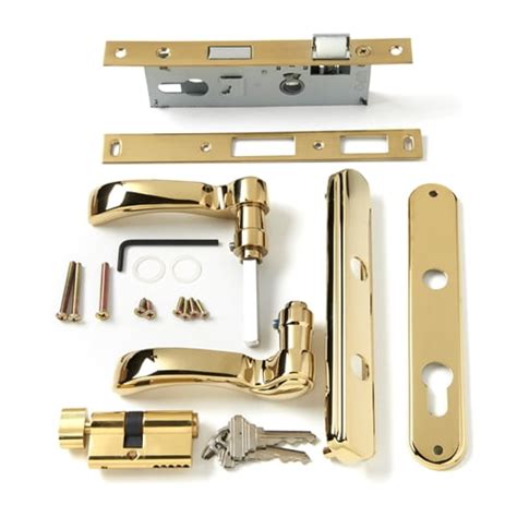 Andersen Storm Door Handle Assembly In Brass Finish Traditional Style