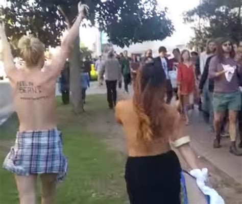 Video Topless Bernie Sanders Supporters Arrested Outside Rally At The Wiltern Scoopnest Com