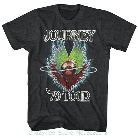 Fashion Men T Shirts Round Neck Journey Album Guitar 79 Tour Cover Rock