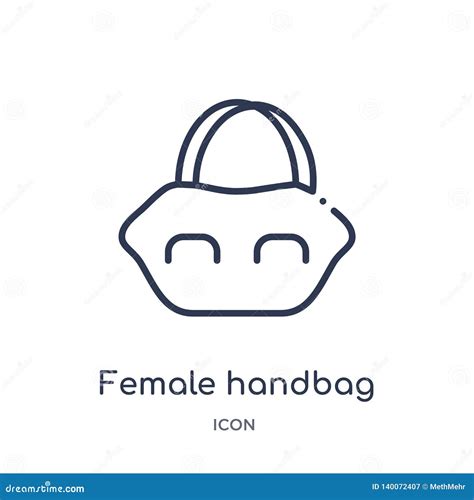 linear female handbag icon from fashion outline collection thin line female handbag icon