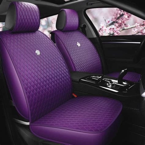 Purple Car Seat Cover Full Set Leather Auto Seat Covers